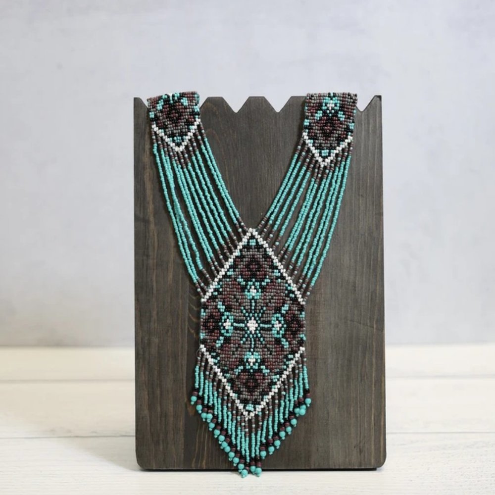 Beaded Turquoise Statement Necklace